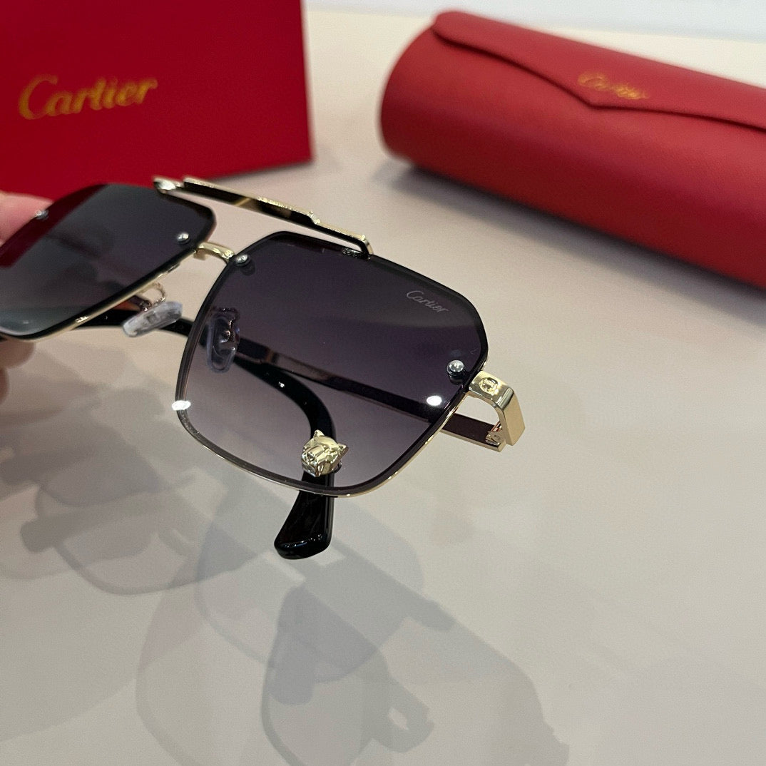 Cartier Lightweight Metal Rimless Silver Lens Sunglasses for Men & Wo - 358490 - detail image 5