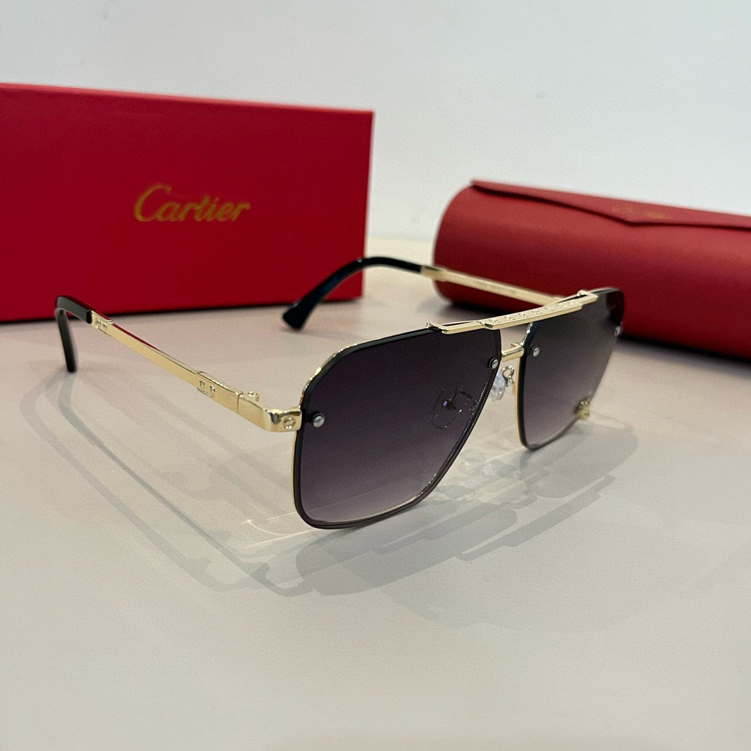 Cartier Lightweight Metal Rimless Silver Lens Sunglasses for Men & Wo - 358490