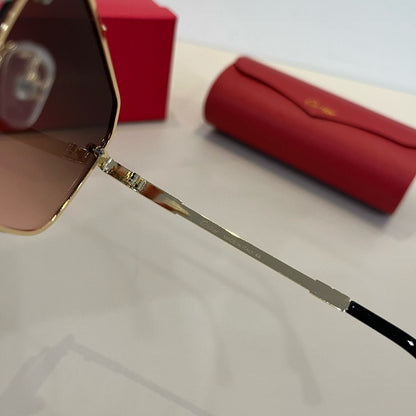Cartier Lightweight Metal Rimless Brown Lens Sunglasses for Men & Wom - 358491 - detail image 9