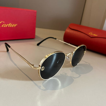 Cartier Metal Fashion Gold Lens Sunglasses for Men & Women - 358492