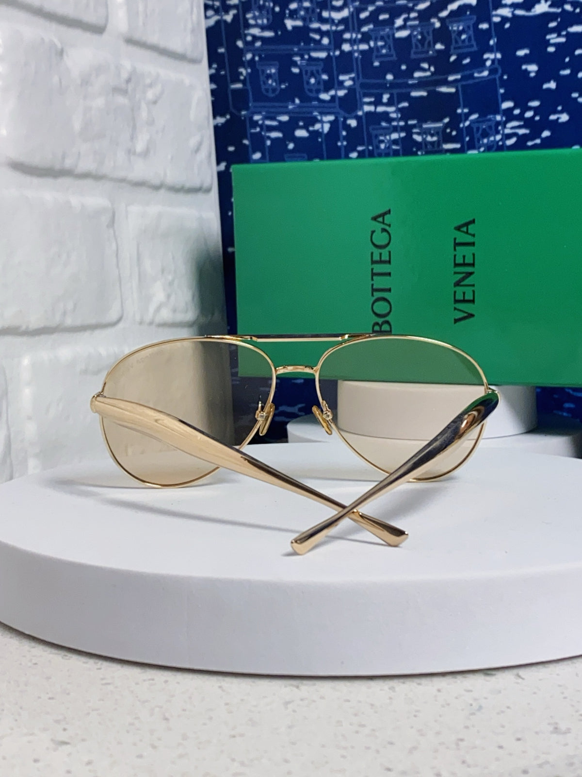 Bottega Veneta Metal Aviator Gold Lens Sunglasses for Men & Women - 867247 - detail image 3