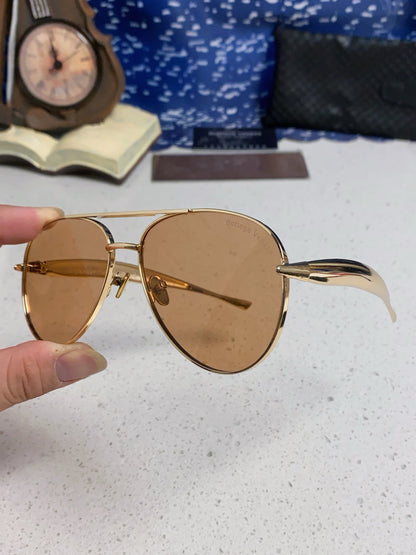 Bottega Veneta Metal Aviator Gold Lens Sunglasses for Men & Women - 432916 - detail image 6