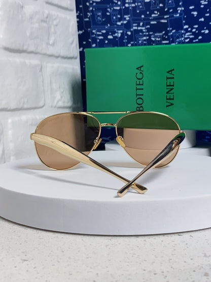 Bottega Veneta Metal Aviator Gold Lens Sunglasses for Men & Women - 867248 - detail image 3