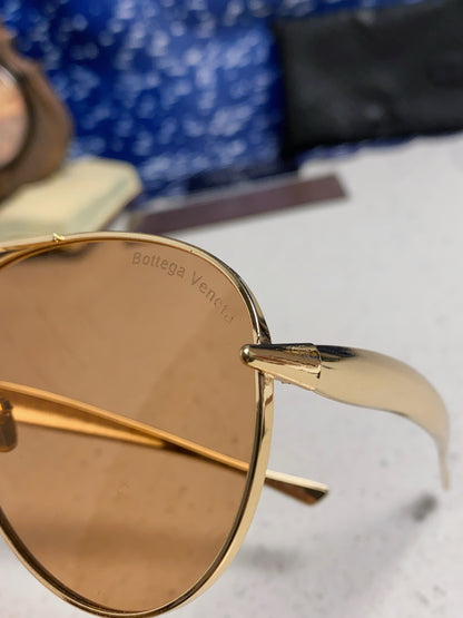 Bottega Veneta Metal Aviator Gold Lens Sunglasses for Men & Women - 416427 - detail image 7