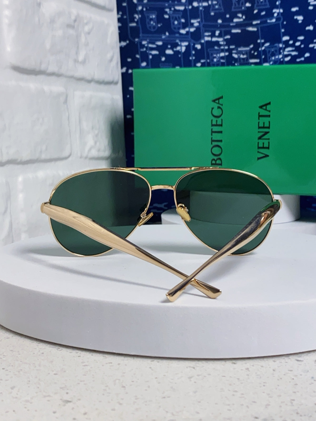 Bottega Veneta Metal Aviator Gold Lens Sunglasses for Men & Women - 416428 - detail image 3