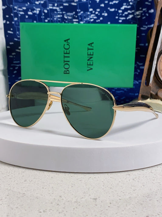 Bottega Veneta Metal Aviator Gold Lens Sunglasses for Men & Women - 416428