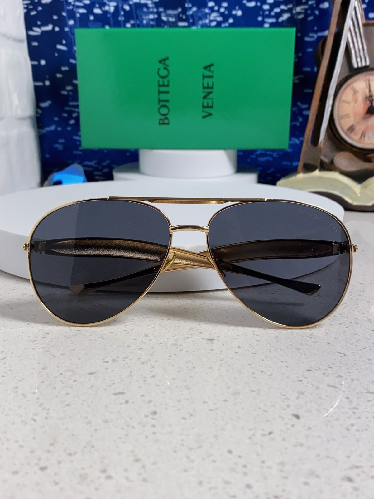 Bottega Veneta Metal Aviator Red Lens Sunglasses for Men & Women - 867250 - detail image 9