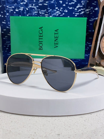 Bottega Veneta Metal Aviator Red Lens Sunglasses for Men & Women - 867250