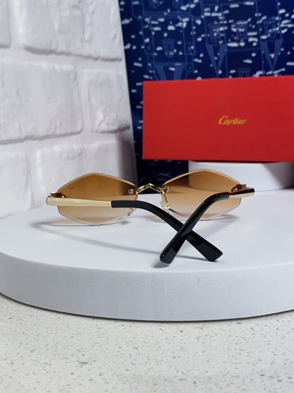 Cartier Lightweight Metal Rimless Gold Lens Sunglasses for Women - 415849 - detail image 3
