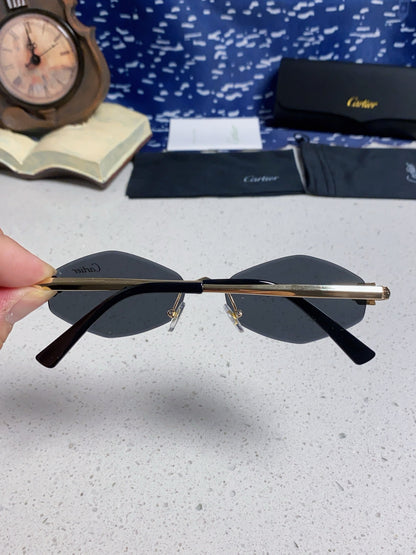 Cartier Lightweight Metal Rimless Silver Lens Sunglasses for Women - 415852 - detail image 5
