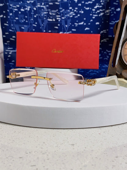 Cartier Lightweight Rimless Silver Lens Sunglasses for Men & Women - 449483