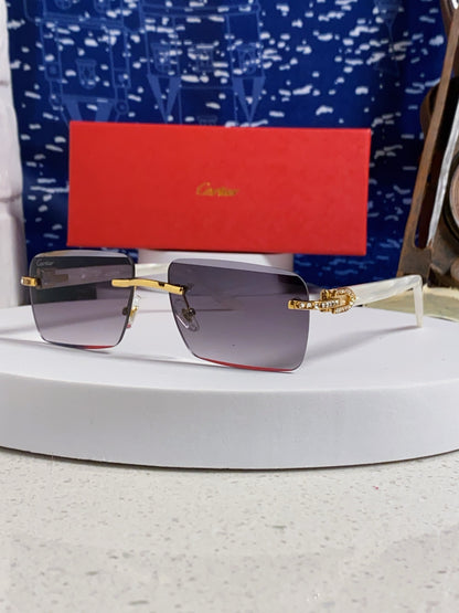 Cartier Lightweight Rimless Silver Lens Sunglasses for Men & Women - 449487
