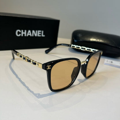 Chanel Oversized Gold Lens Sunglasses for Men & Women - 493480