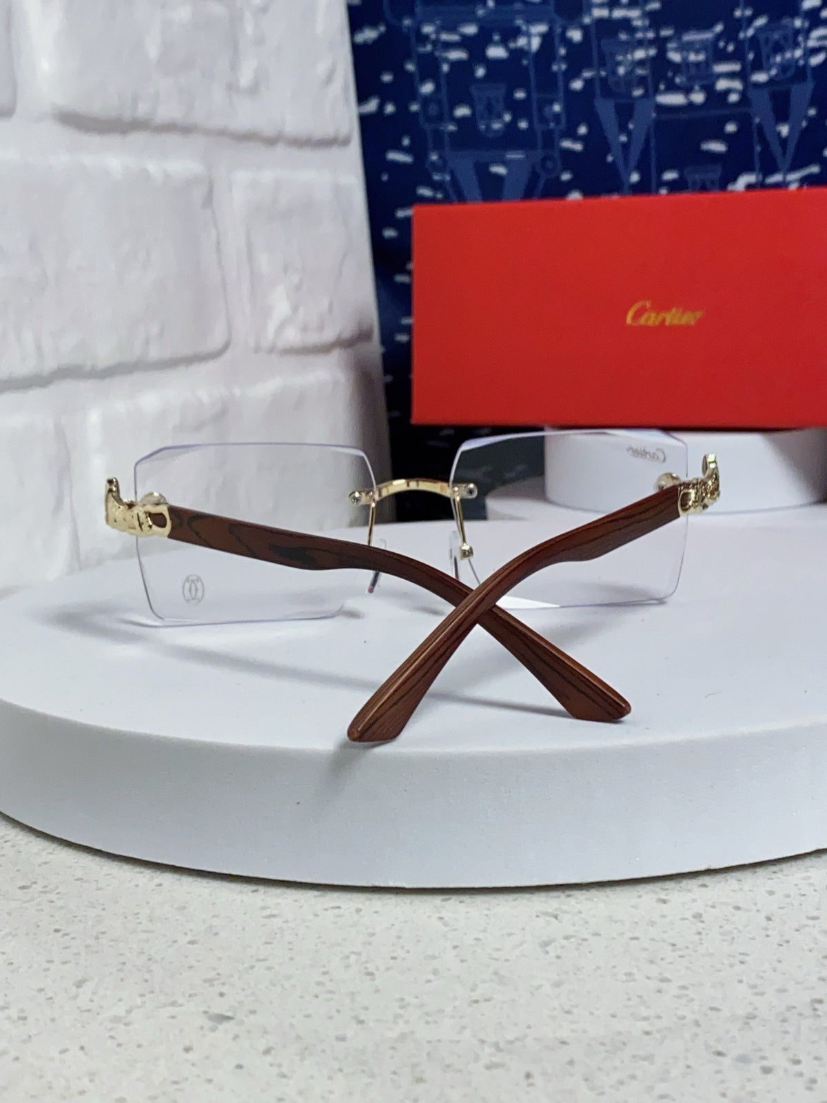 Cartier Lightweight Rimless Silver Lens Sunglasses for Men & Women - 432349 - detail image 3