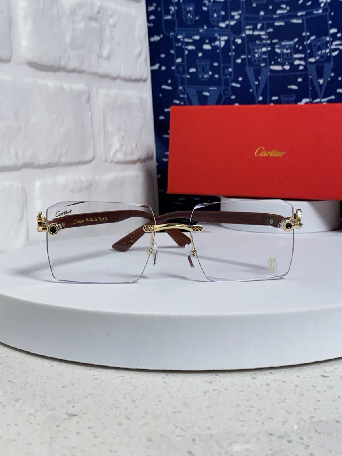 Cartier Lightweight Rimless Silver Lens Sunglasses for Men & Women - 998238 - detail image 2