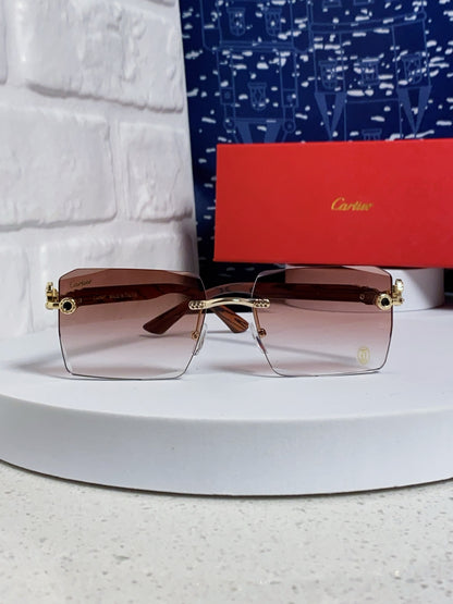 Cartier Lightweight Rimless Silver Lens Sunglasses for Men & Women - 487372 - detail image 2