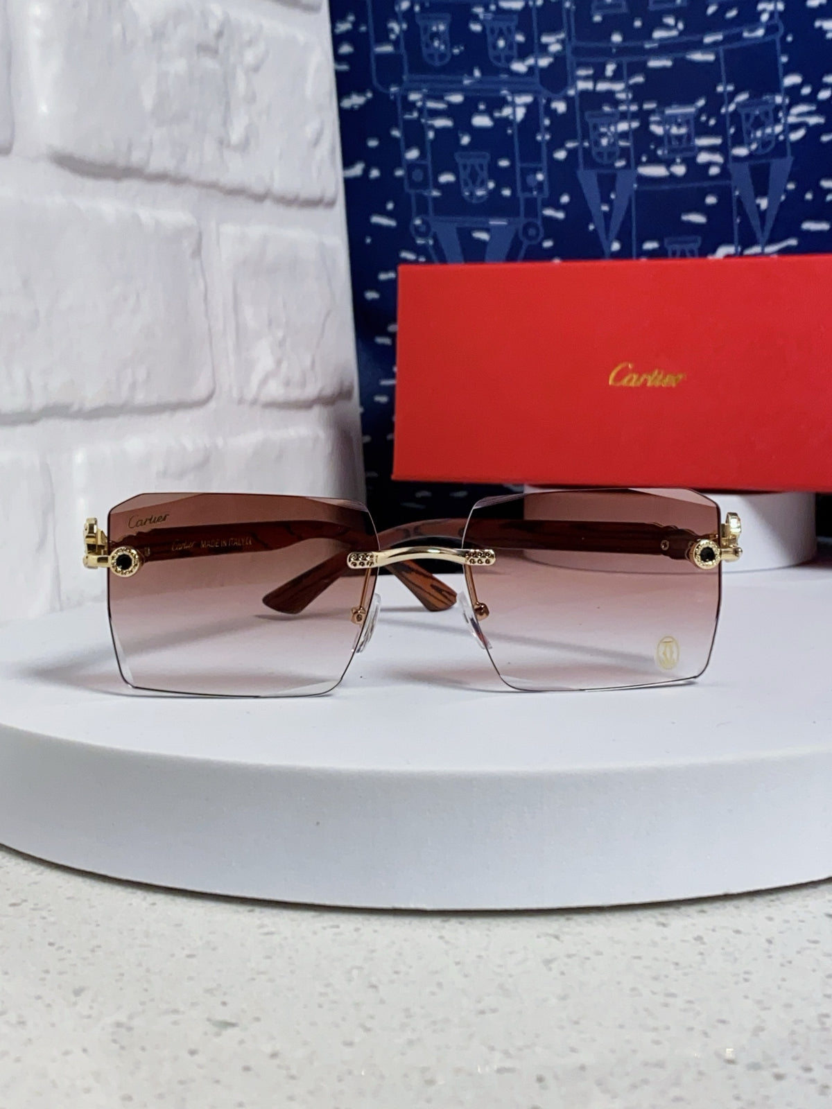 Cartier Lightweight Rimless Silver Lens Sunglasses for Men & Women - 998240 - detail image 2