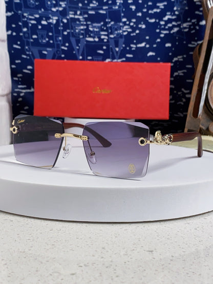 Cartier Lightweight Rimless Silver Lens Sunglasses for Men & Women - 432352