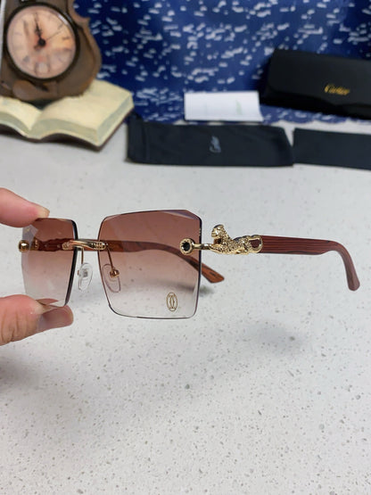 Cartier Lightweight Rimless Silver Lens Sunglasses for Men & Women - 432351 - detail image 6