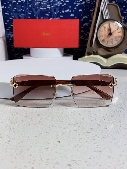 Cartier Lightweight Rimless Silver Lens Sunglasses for Men & Women - 432351 - detail image 9