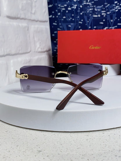 Cartier Lightweight Rimless Silver Lens Sunglasses for Men & Women - 432352 - detail image 3