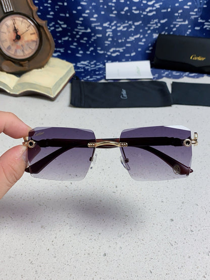 Cartier Lightweight Rimless Silver Lens Sunglasses for Men & Women - 487373 - detail image 4