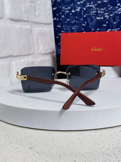 Cartier Lightweight Rimless Blue Lens Sunglasses for Men & Women - 998242 - detail image 3