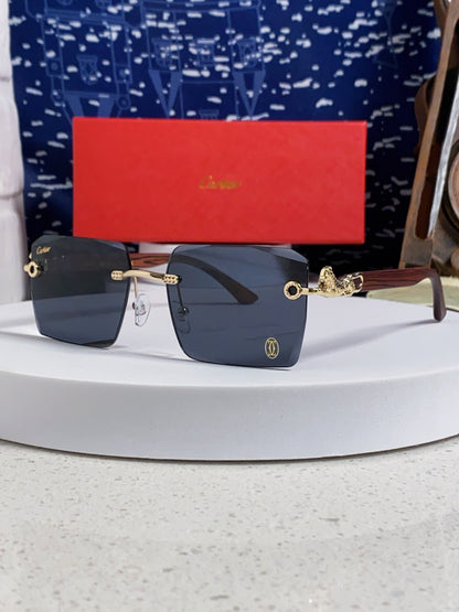 Cartier Lightweight Rimless Blue Lens Sunglasses for Men & Women - 432353