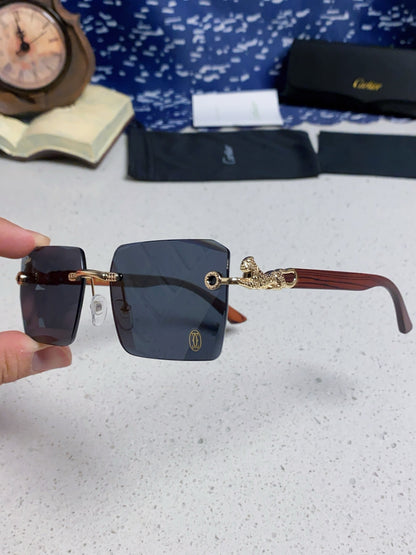 Cartier Lightweight Rimless Blue Lens Sunglasses for Men & Women - 432353 - detail image 6