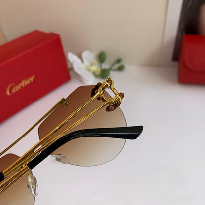 Cartier Metal Fashion Orange Lens Sunglasses for Men & Women
