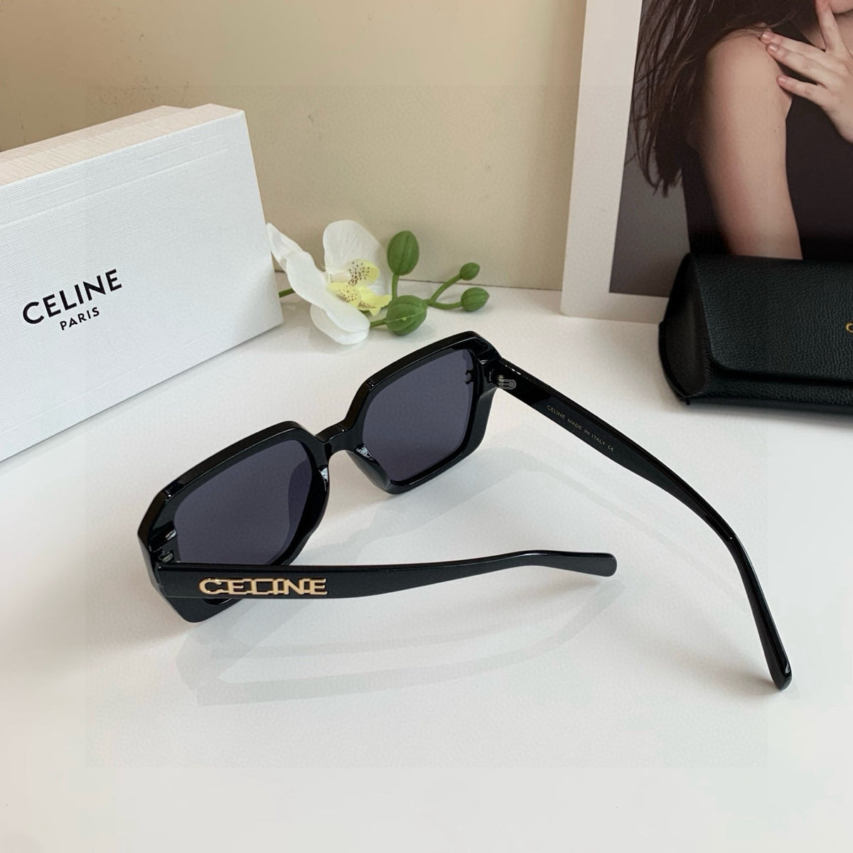 Celine Square Black Lens Sunglasses for Men & Women - 998066 - detail image 2