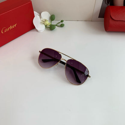 Cartier Aviator Purple Lens Sunglasses for Men & Women - 372198