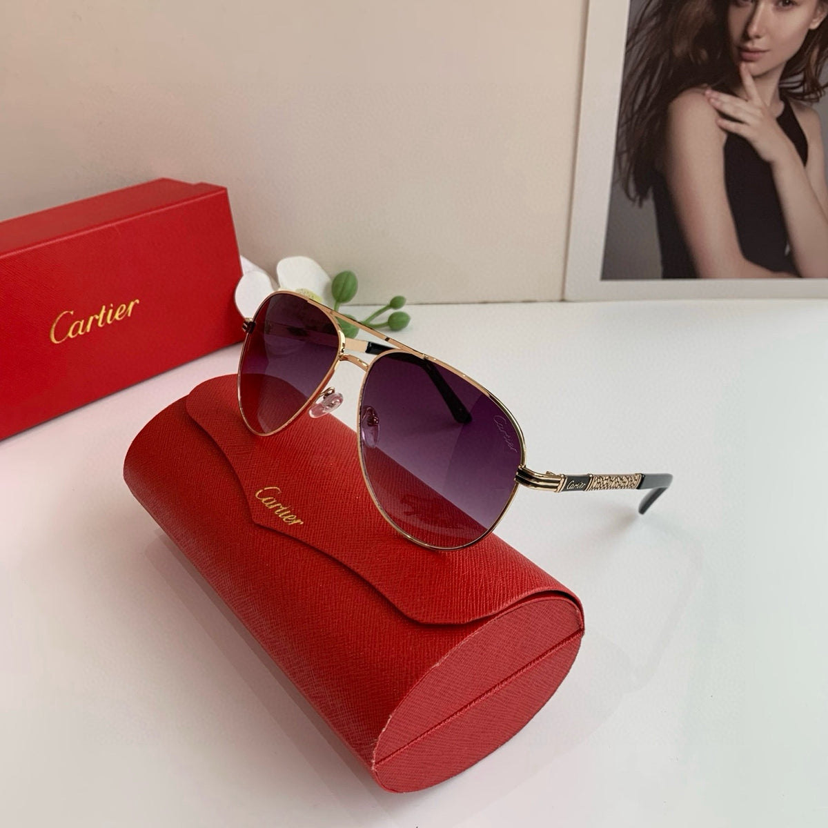 Cartier Aviator Purple Lens Sunglasses for Men & Women - 132527 - detail image 2