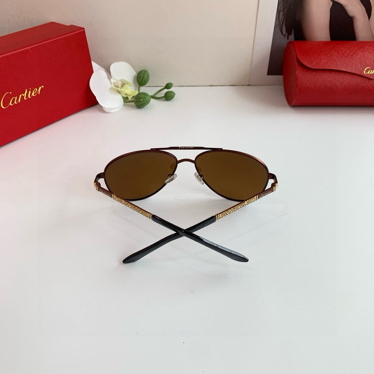 Cartier Aviator Black Lens Sunglasses for Men & Women - 132526 - detail image 5