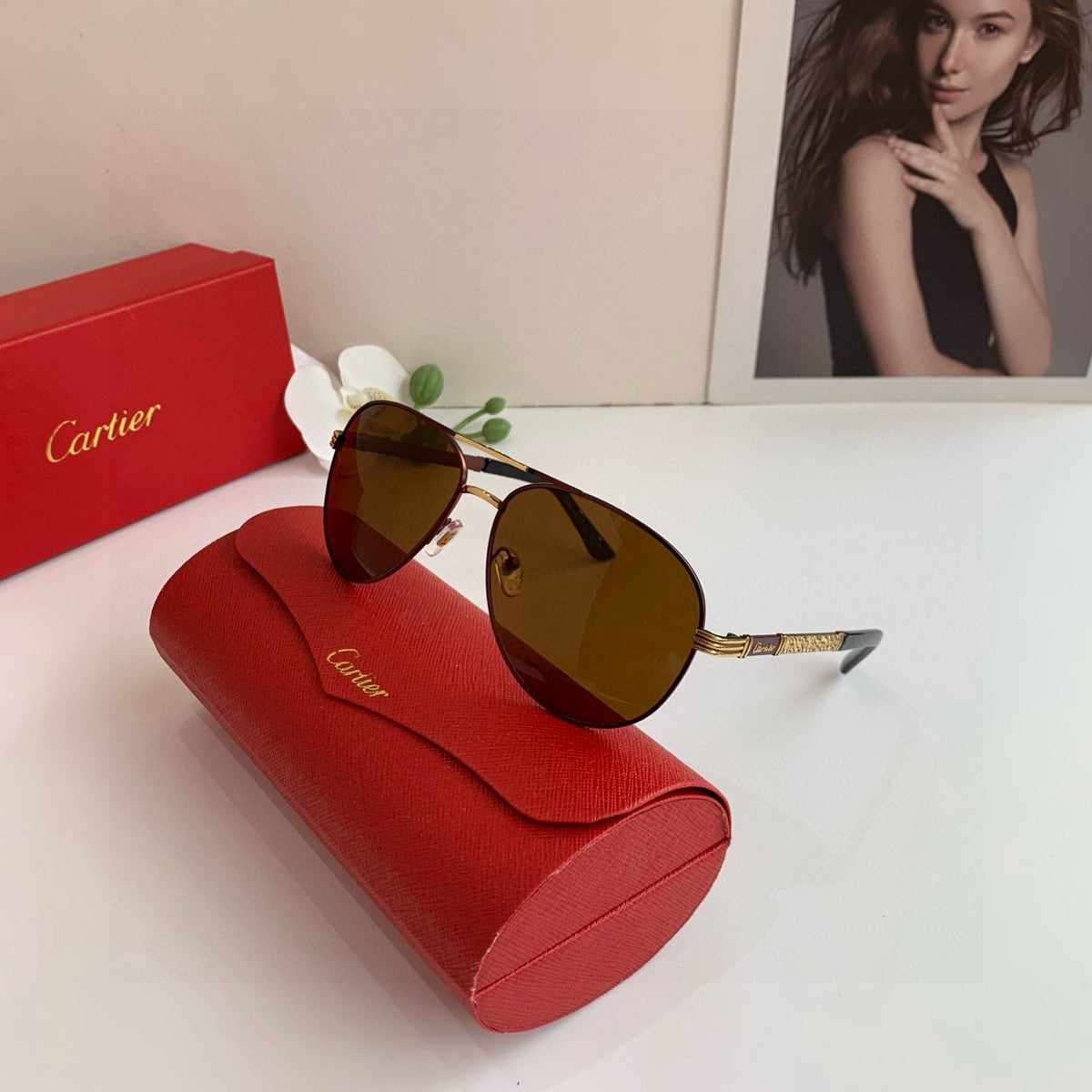 Cartier Aviator Black Lens Sunglasses for Men & Women - 372197 - detail image 2