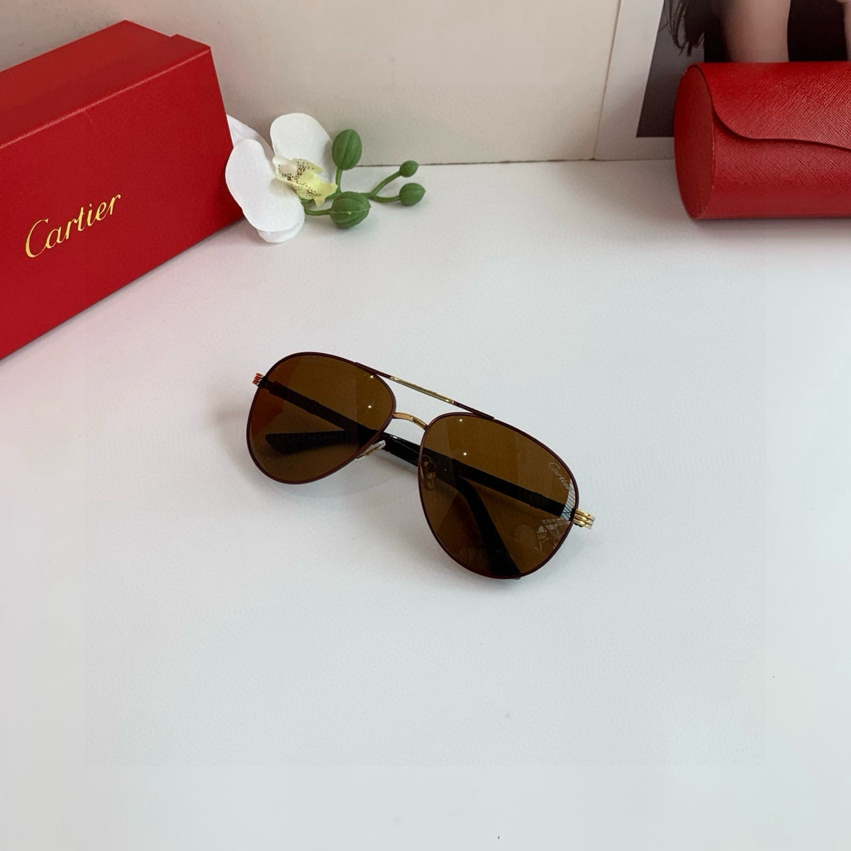 Cartier Aviator Black Lens Sunglasses for Men & Women - 132526