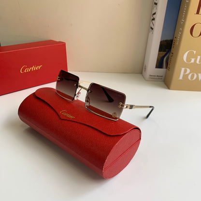 Cartier Square Red Lens Sunglasses for Men & Women - 415875 - detail image 5