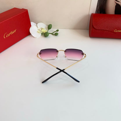 Cartier Lightweight Rimless Purple Lens Sunglasses for Men & Women - 158524 - detail image 4