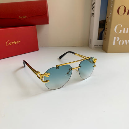Cartier Metal Fashion Silver Lens Sunglasses for Men & Women - 432333