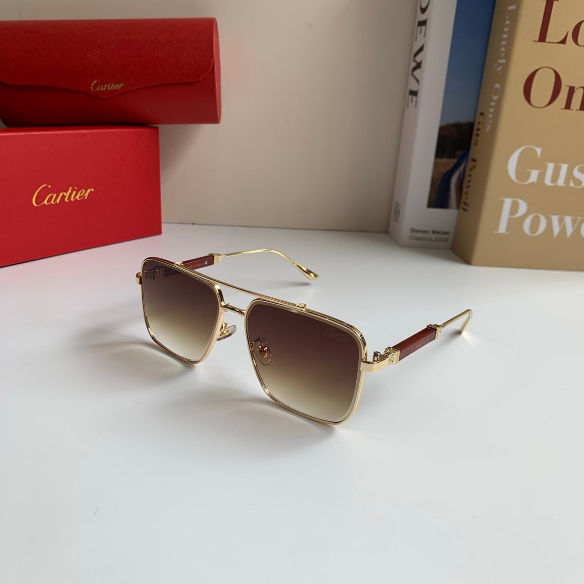 Cartier Metal Fashion Brown Lens Sunglasses for Men & Women - 382836 - detail image 2