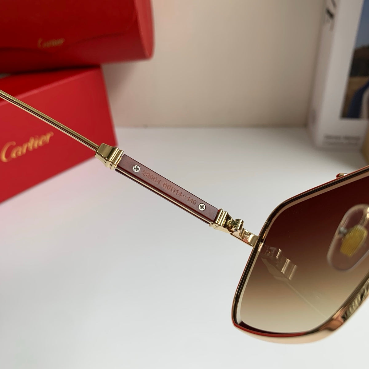 Cartier Metal Fashion Brown Lens Sunglasses for Men & Women - 382836 - detail image 7