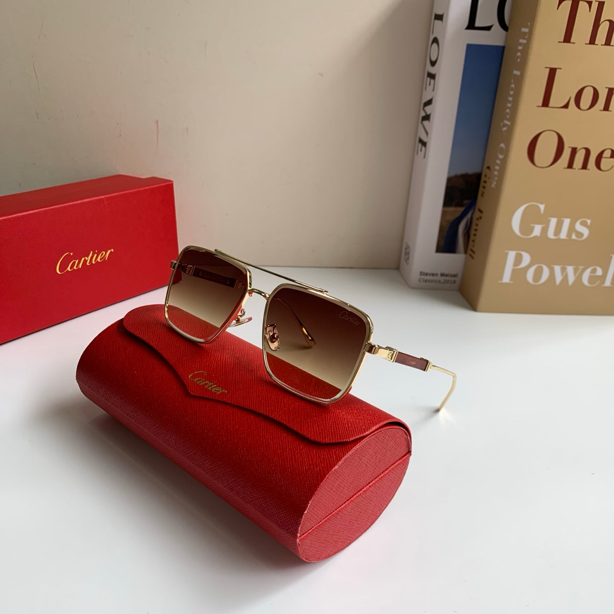 Cartier Metal Fashion Brown Lens Sunglasses for Men & Women - 132532 - detail image 5