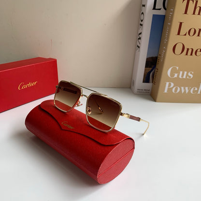 Cartier Metal Fashion Brown Lens Sunglasses for Men & Women - 132532 - detail image 5