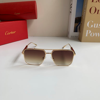 Cartier Metal Fashion Brown Lens Sunglasses for Men & Women - 132532 - detail image 3
