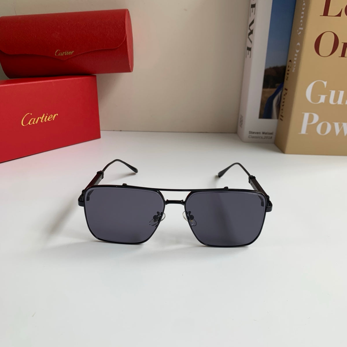 Cartier Metal Fashion Silver Lens Sunglasses for Men & Women - 132531 - detail image 5