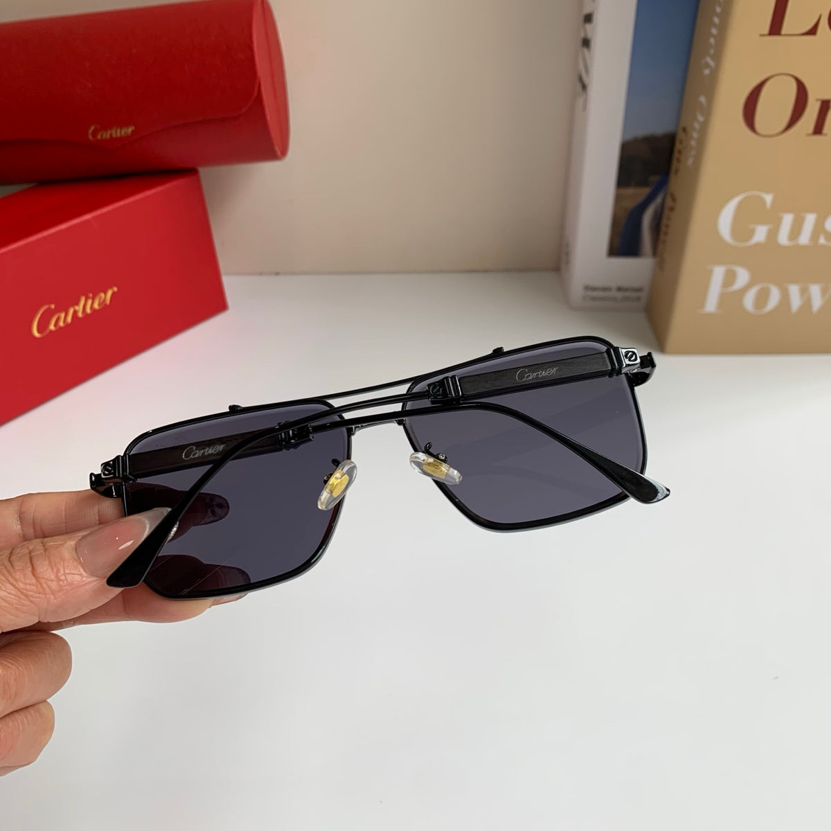 Cartier Metal Fashion Silver Lens Sunglasses for Men & Women - 132531 - detail image 6