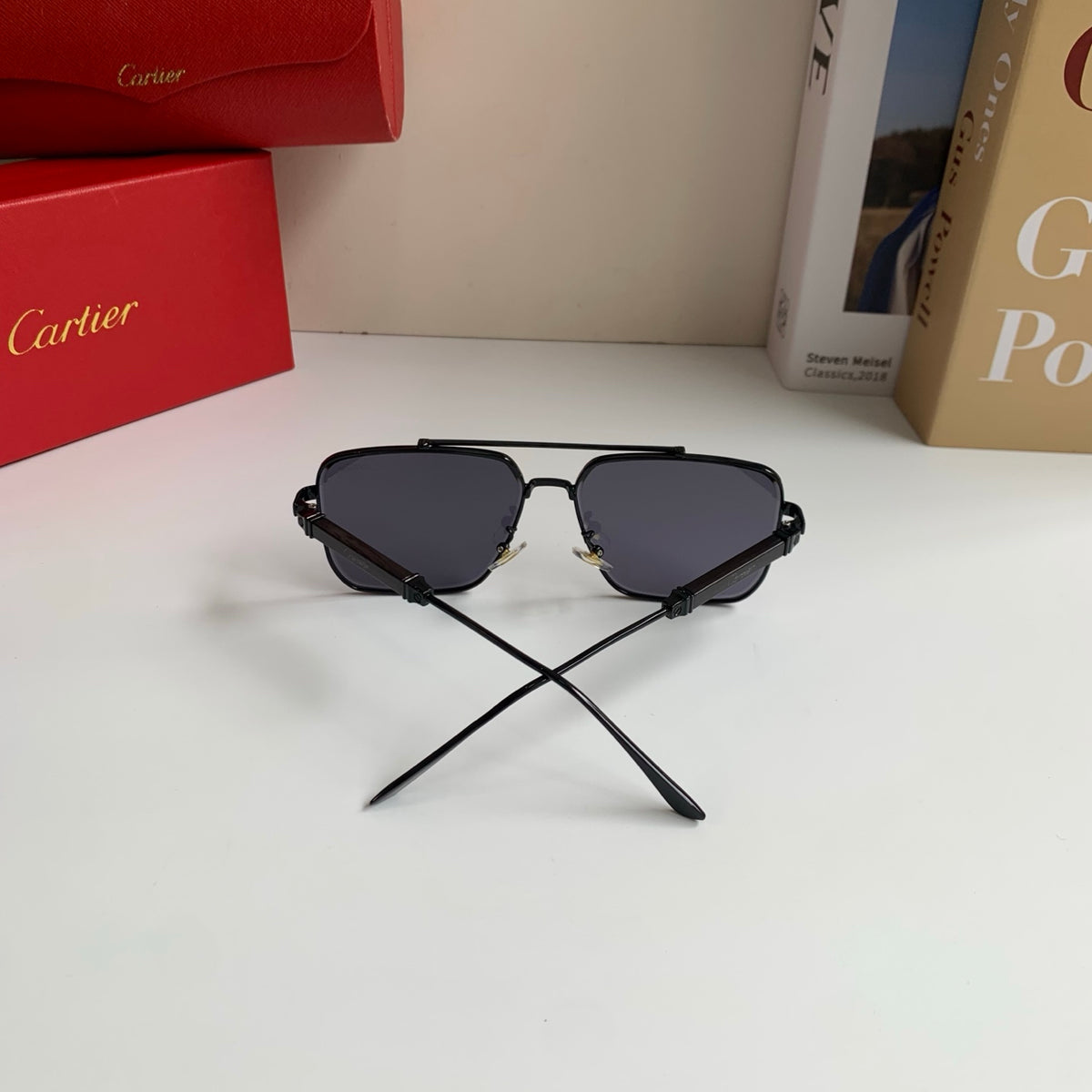 Cartier Metal Fashion Silver Lens Sunglasses for Men & Women - 132531 - detail image 8