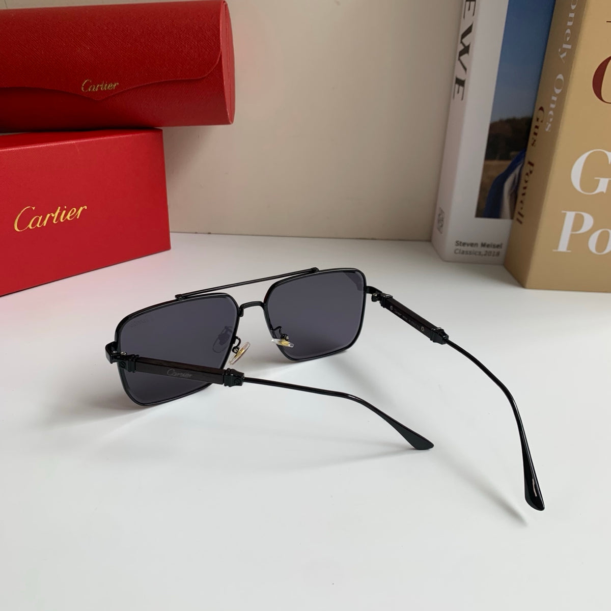 Cartier Metal Fashion Silver Lens Sunglasses for Men & Women - 382835 - detail image 7