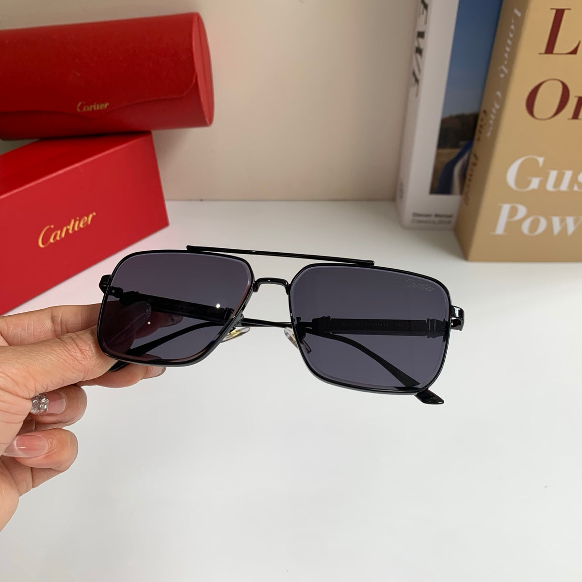 Cartier Metal Fashion Silver Lens Sunglasses for Men & Women - 132531 - detail image 3