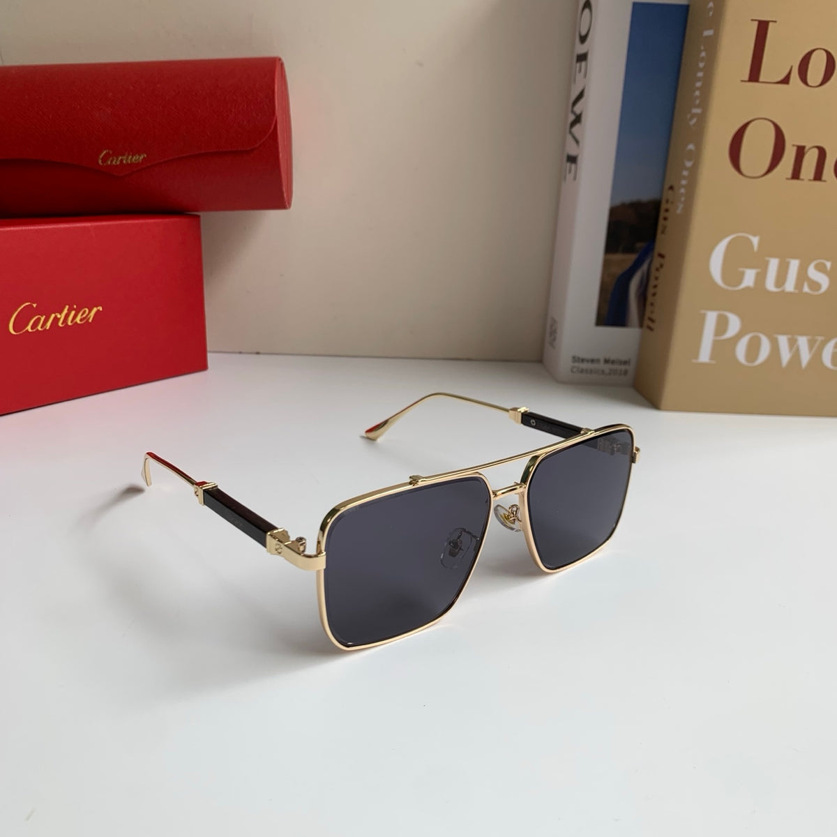 Cartier Metal Fashion Silver Lens Sunglasses for Men & Women - 132533